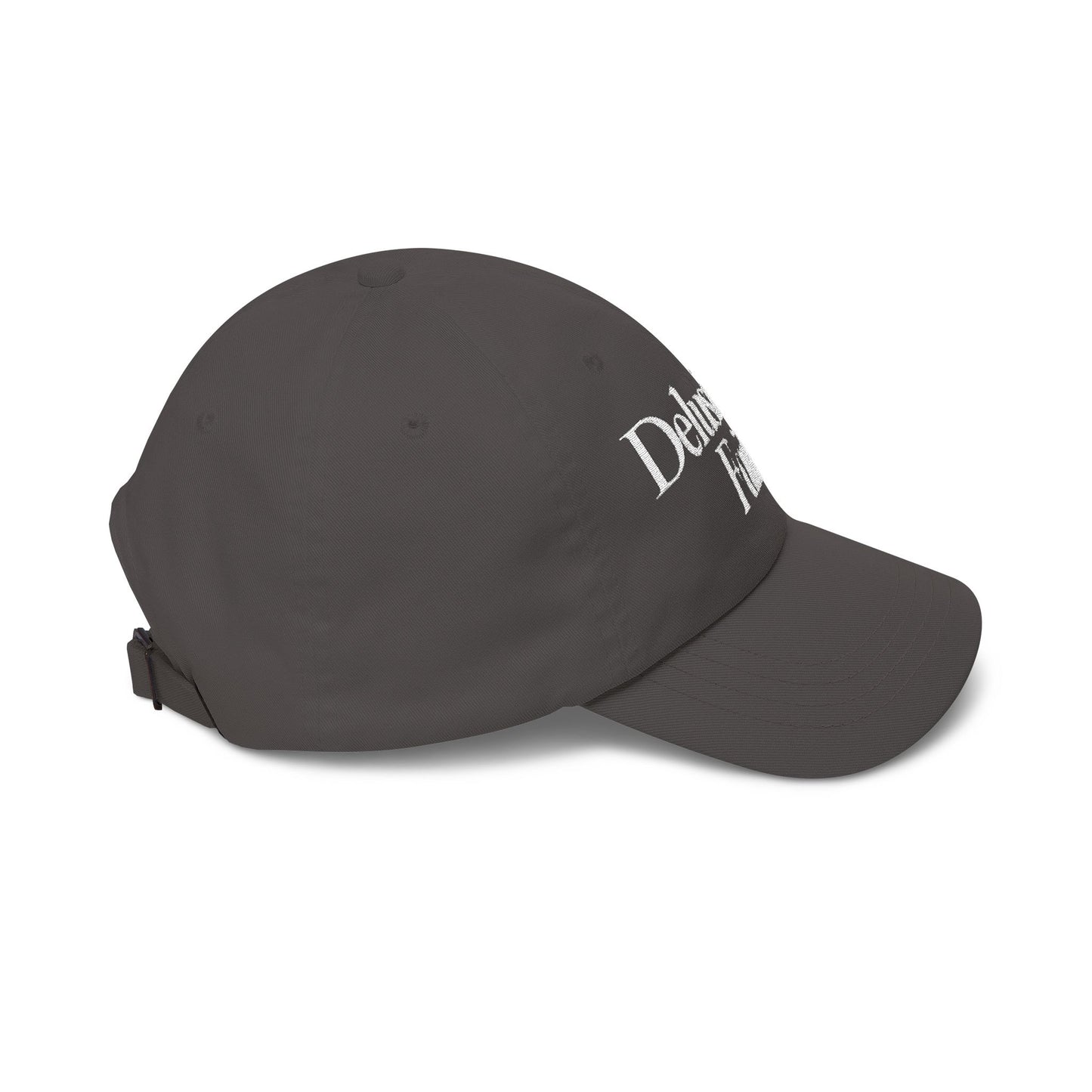 Delusional Faith Dark Grey Dad Cap – Faith Based Streetwear Hat