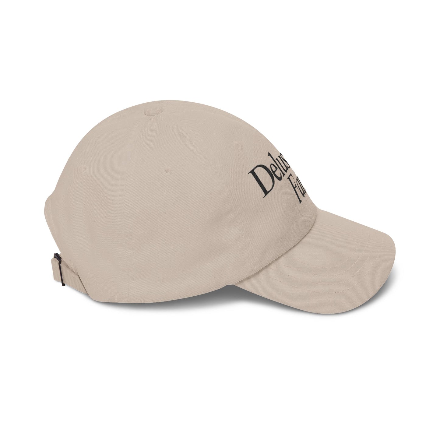 Delusional Faith Beige Dad Cap – Faith Based Streetwear Hat