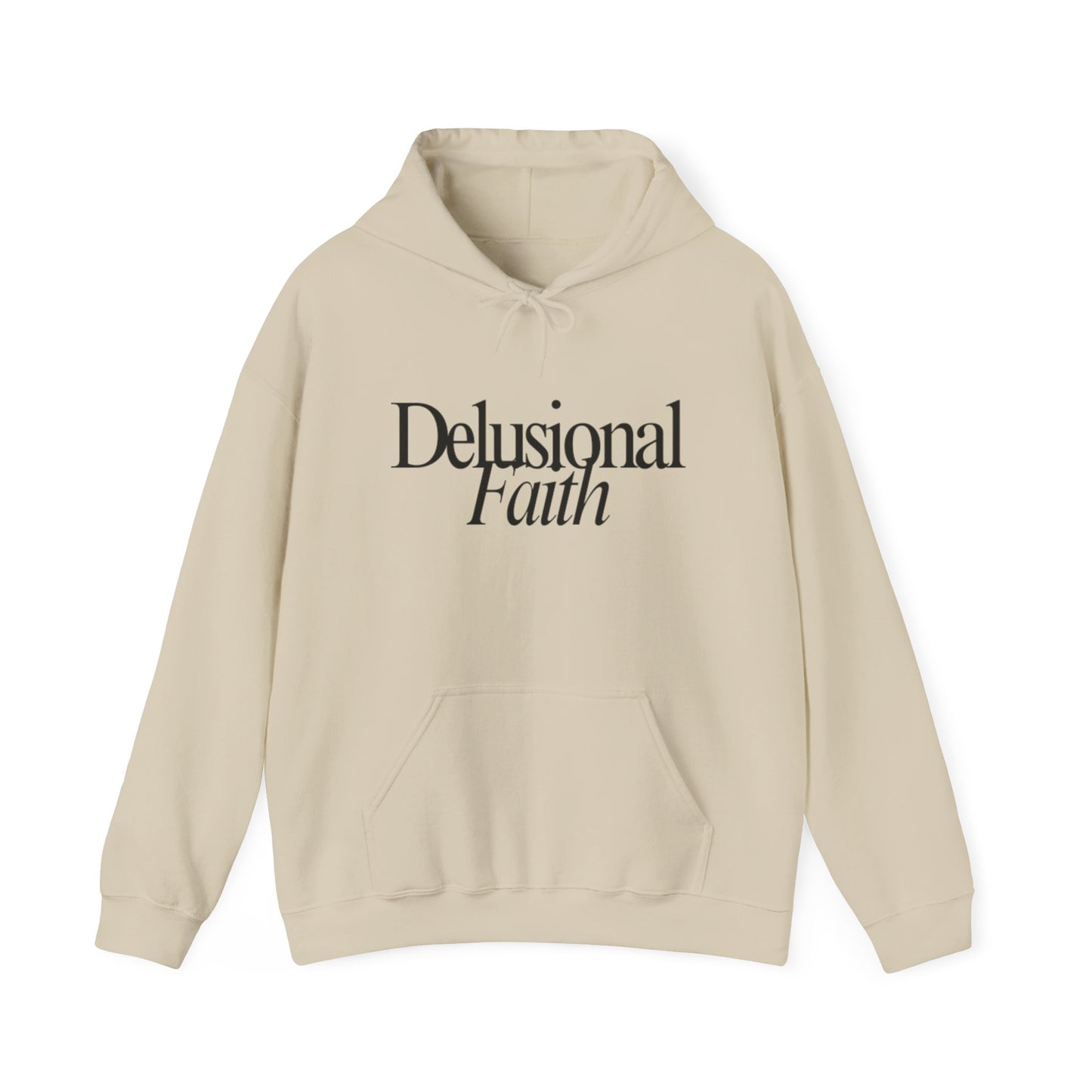 Delusional Faith Hoodie – Beige Faith Inspired Sweatshirt