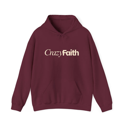 “Crazy Faith” Burgundy Hoodie – Premium Inspirational Streetwear
